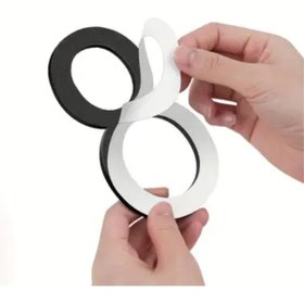 Resim zafrakreklam Daire Numarası 1 mm Gümüş Ayna Pleksi Yapışkanlı Ölçü 9X4 Cm No- 5 BEŞ 