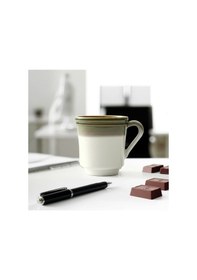 Resim Seramik Kahve Kupası Kahverengi-beyaz 