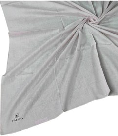 Resim Mim Eşarp Valino Organik Pamuk Düz Renk Eşarp 100x100 Cm - Doğal Ve Nefes Alabilen Kumaş Açık Gri 