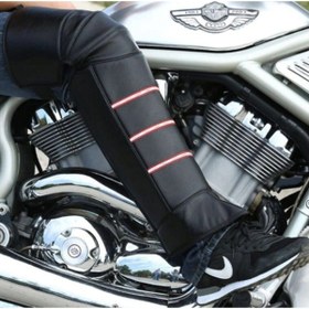 Resim Prosev Motosiklet Bacak Örtüsü Deri Model Polarlı Cırt Ayarlı Standart Motor Diz Soğuk Rüzgar Yağmur Koruma 