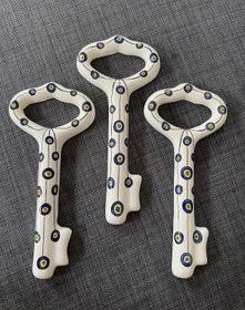 Resim Çini Dilek Anahtarı (Motif:Nazar Boncuklu) 