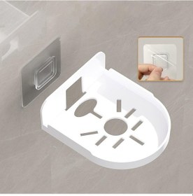 Resim Plastik Duvara Montaj Raf Şeffaf Depolama Standı Telefon İçin Küçük Plante Banyo Oturma Odası Montaj Rafı Beyaz 