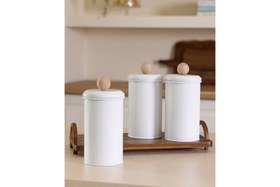 Resim THE MİA STRİPE ÇAY KAHVE ŞEKER KAVANOZU BEYAZ 1,20 LT 
