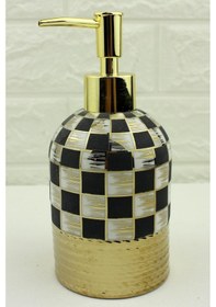 Resim Porselen Sıvı Sabunluk 400ml Dama Desen Yaldızlı 972 