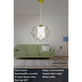 Resim Trend Beyaz Mika Camlı 2 Adet Salon, Mutfak, Banyo Yatak Odası Eskitme Sarkıt Avize Aydınlatma 
