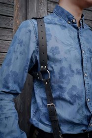 Resim Çamaşır Kenti Erkek Deri Seksi Harness - CKM134 