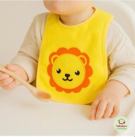 Resim Bebek Önlüğü 3-12 Ay Sevimli Aslan Pamuklu Önlük Su Geçirmez Önlük Aslan 