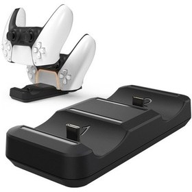 Resim Ps5 İçin Çifte Şarj Aleti Kolu Şarj Cihazı Koltuk Şarj Cihazı Oyun Kolu Şarj Cihazı 