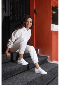 Resim Jump 26835 Cırtlı Kadın Spor Ayakkabı Beyaz Beyaz 