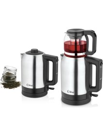 Resim Allians 2200W Çelik Cam Çay Makinesi, Şık ve Dayanıklı Tasarım 