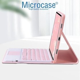 Resim Microcase Lenovo Tab M10 TB328FU 10.1 inch Tablet ile uyumlu Bluetooth Touchpad Klavye + Standlı Kılıf - BKK5 Pembe 