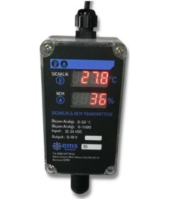 Resim Ems St-401 ,24vdc 0..10v Ekranlı Isı-nem Sensör 