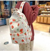 Resim Dancemonkey Sırt Sırt Okul Öğrenci Mavi Kadın Çilek Çantası Çantası Çantası Baskılı Xe Mavi 