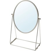Resim Ikea Lassbyn Gümüş Rengi Masa Aynası Çift Taraflı Büyüteçli Bir Tarafı 3 Kez Büyütür Çap: 17 Cm 