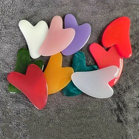 Resim 1 adet Kalp Şeklinde Arı Mumu Gua Sha Kazıyıcı - Renkli Yüz ve Göz Masaj Aracı Stres, Akupunktur ve Spa Tedavileri için, Stres | Canlı Masaj Kazıyıcı | Pürüzsüz Bitiş 