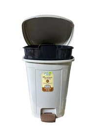 Resim Polytime Pedallı Basmalı Çöp Kutusu Kovası / Çıkarılabilir İç Kovalı / Krem / 32 Litre / 47x35x35 Cm. Krem 