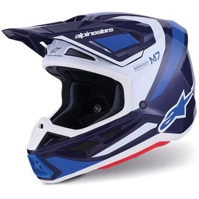 Resim Alpinestars S-m7 Rise Off-road Kaskı Mavi Beyaz Mavi - Beyaz 