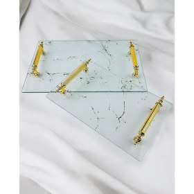 Resim Altın Dekoratif Söz Nişan Tepsisi, Şık ve Zarif Tasarım ile Özel Anlara Anlam Katın 