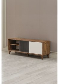 Resim Arpelia Tv Sehpası Sürgülü Kapak 140x40x35 Cm 