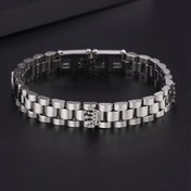 Resim Günlük Kıyafetler İçin Şık Uniseks Aksesuar, Gümüş Üçlü Taç Tasarımı 316L Paslanmaz Çelik Bilezik 