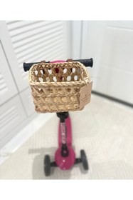 Resim AFRALYAHOME Bisiklet Ön Sepet Scooter Sepeti Bisiklet Sepeti Çok Amaçlı Deri Kulplu Sepet Globber scooter Sepet 