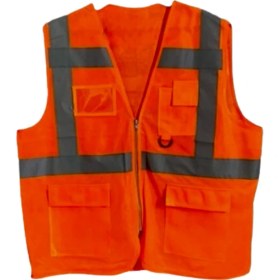 Resim Lacivert İş Elbiseleri Mühendis Tipi Reflektörlü Ikaz Yeleği 