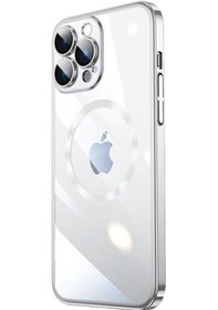 Resim İphone 13 Pro Max Uyumlu Wireless Şarj Özellikli Sert Pc Zore Riksos Magsafe Kılıf-gümüş Gümüş 