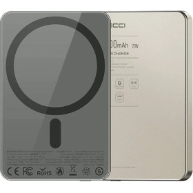 Resim Recci Magsafe Powerbank 15W 5000mAh Recci RP25 PD 20W Ultra İnce Hızlı Şarj Özellikli Gold 