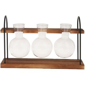 Resim Suntek Ahşap Standlı Ampul Vazo Kapalı Masaüstü Yatak Odası 