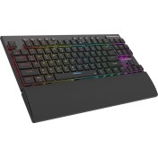 Resim Rampage Beru Siyah 2.4g + Bt Wireless Red Swıtch Mekanik Gaming Oyuncu Klavye Slim Low Profile Rgb Tkl 