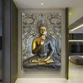 Resim Siyah Buddha Heykeli Guatemala Tapınağı Kanvas Baskı, Ev Dekoru ve Hediye Fikri 