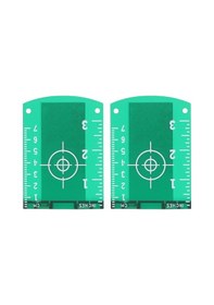 Resim 2 Adet Yeşil Manyetik Hedef Levha - Lazer Seviye Aleti İçin Yansıtıcı Panel, Abs Malzeme, Ölçü Ölçekli, Güneş Işığında Yüksek Görünürlük 