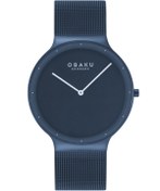 Resim Obaku Denmark V307GXLLML Quartz Hasır Lacivert Safir Cam 40 mm Erkek Kol Saati 