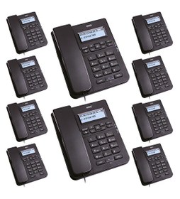 Resim Karel TM145 Beyaz Ekranlı Masaüstü Kablolu Siyah Masaüstü Telefon 10 Adet 