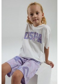 Resim U.S. Polo Assn. Kız Çocuk Lila Şortlu Alt Üst Takım 50312553-VR013 