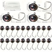 Resim 25 Adet ProFisher Çeşitli Ağırlıklar Olta Jig Oltaları Seti - Kurşun Jig Başlıkları, Gelişmiş Isırma için Benzer Göz Tasarımı, Tatlı Su ve Tuzlu Su Olta Avı için Uyumlu, Kutulu 