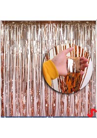 Resim Kapı, Duvar Ve Arka Fon Saçaklı Perde 1mt X 2mt - Rose Gold 