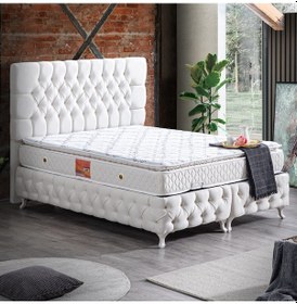 Resim Setaymobilya Baza, Cappy Krem Mdf Baza + Başlık + Real Pedli Yatak 