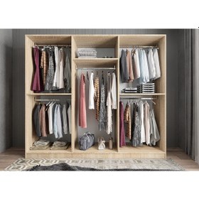 Resim ZerkaConcept Kayra 6 Kapaklı Gardırop - Ücretsiz Kurulum 