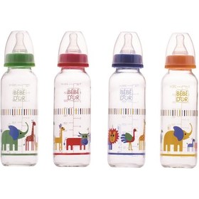 Resim Bebedor Desenli Cam Biberon 250 Ml (Orta Akış) 