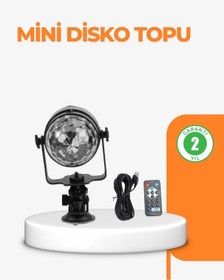 Resim 3 Renk 7 Mod Döner Disko Topu Işık Çok Renkli 