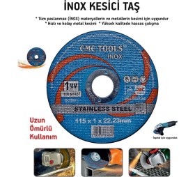 Resim Inox Taş Spiral Taşı 115X1.0X22MM 10 Adet 
