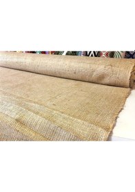 Resim Jüt Kanaviçe 1 Metre Telis Çuval Kumaşı Kahverengi Doğal Bez Kalk 