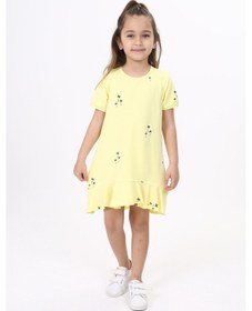 Resim Toontoy Kız Çocuk Baskılı Elbise Açık Sarı 