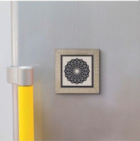 Resim Rumi Desen Baskılı Mdf Magnet 7x7 Bej 