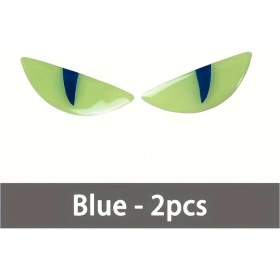 Resim Chuangyinshop Mavi Renk Kedi Gözü Reflektif Motosiklet Çıkartması Gece Sürüş Güvenliği Dayanıklı Yapışkan 