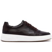 Resim Derimod Erkek Kahverengi Bağcıklı Kalın Tabanlı Deri Sneaker,Kışlık Spor Ayakkabı 25WFD610618 