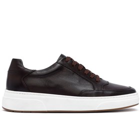 Resim Derimod Erkek Kahverengi Bağcıklı Kalın Tabanlı Deri Sneaker,Kışlık Spor Ayakkabı 25WFD610618 