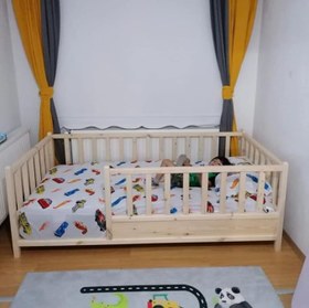 Resim Roofless Doğal Montessori Bebek ve Çocuk Karyolası (80x180 cm) 