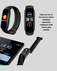 Resim pazarella Akıllı Bileklik – Kalp Atış, Uyku ve Adım Takibi, IP67 Su Geçirmez 